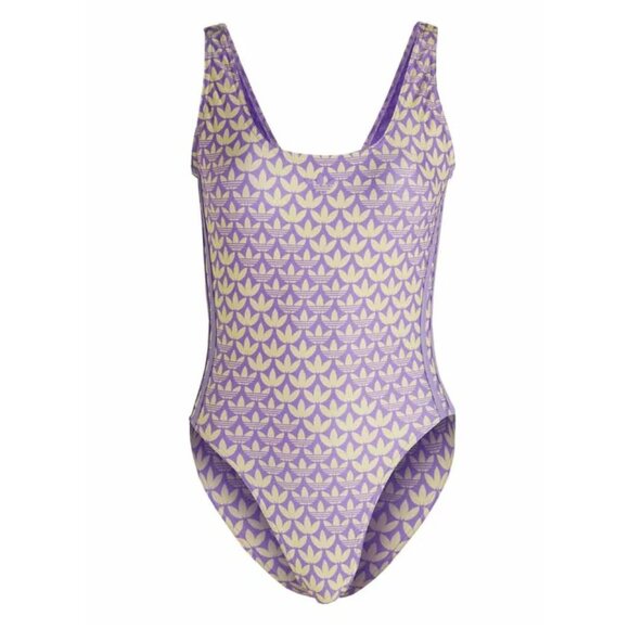 adidas - Women's Originals Monogram 3-Stripes Swimsuit 14 - Picture 1 of 6